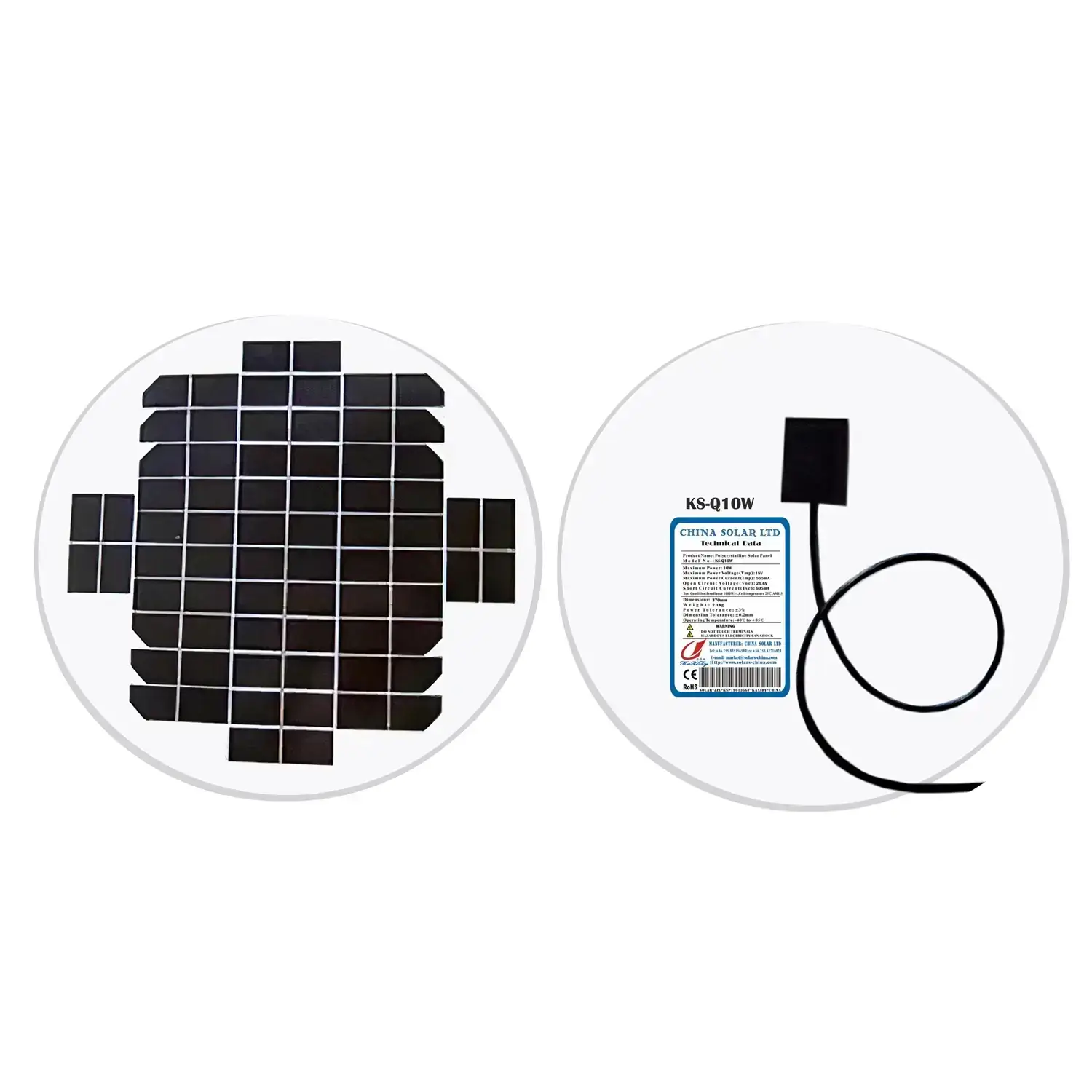 10W paneles solares redondo