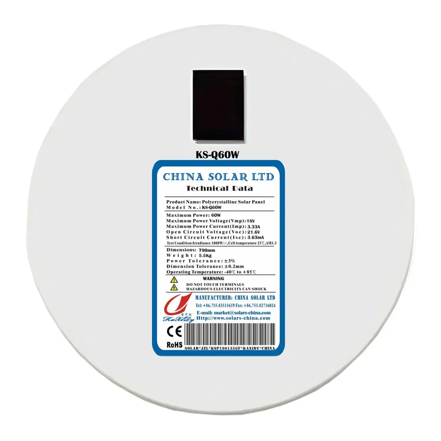 paneles solares redondo 12V